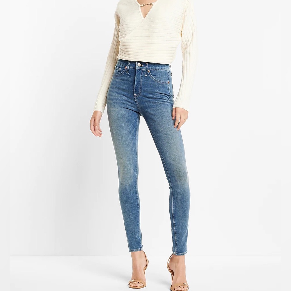 Express 💙 High Rise Cropped Skinny Jeans